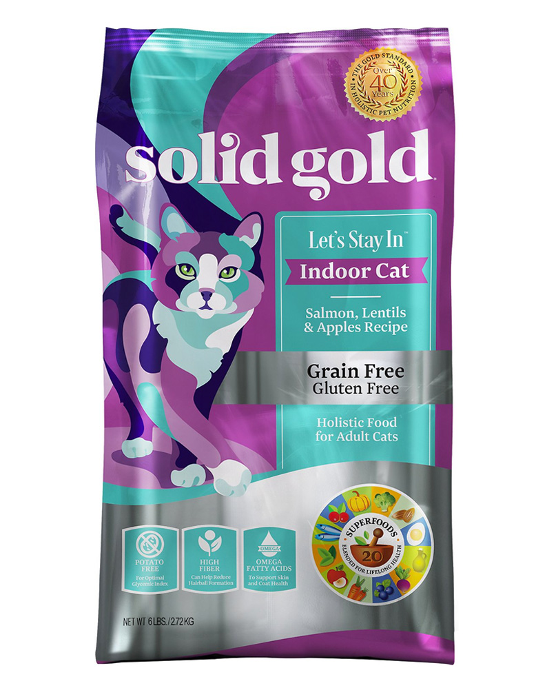 Solid Gold Let's Stay In, Indoor Cat Salmon อาหารเกรดโฮลิสติก สำหรับแมว
